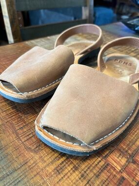 Women’s Tan Suede Slide Sandals